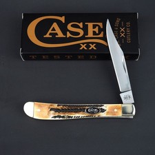 Case XX Slimline Trapper 6.5 BoneStag Stainless Steel Pocket Knife NIB - 39879 picture