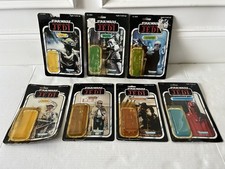 STAR WARS YODA LUKE HAN BIKER GUARD CRDBCK LOTX 7 W ATTCH BUB KENNER VINTAGE ROJ picture