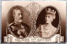 RPPC King George, Queen Mary Portraits Silver Jubilee Celebration- 1935 Postcard picture