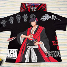 Civilregime Bleach Renji Abarai Graphic T-Shirt Black/Red/White Size L picture
