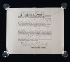 1962 Queen Elizabeth II Signed Royal Foreign Service Commission Earl of Home UK picture