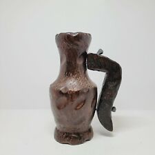 UNCOMMON Arts and Crafts Handmade Wooden Vase 7-3/4