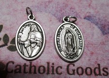 Saint St. Juan Diego & Our Lady of Guadalupe -  Italian Silver tone OX 1
