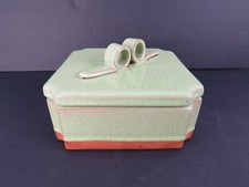 Vintage Green Ceramic Trinket Box Vally California 6