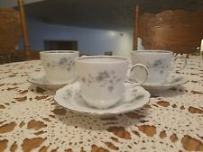 JOHANN HAVILAND BLUE GARLAND SET OF 3 COFFEE CUP & SAUCERS.  BAVARIA GERMANY.   picture