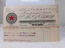 1885 Standard Oil Co Erie PA Invoice Red Star Logo Lubricating Carbon Headlight picture