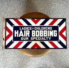 Vintage Barber Shop Double Sided Flange Sign. picture