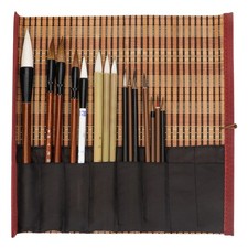 15PCS Chinese Calligraphy Brush Painting Set Wolf Hair Sumi Art Pens w/ Roll Bag picture