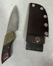 Custom “BJK” Engraved Fixed Blade Knife W/ Sheath  picture