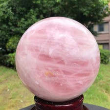 9.48LB Natural Pink Rose Quartz Crystal Sphere Ball Healing Reiki 1589 picture