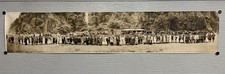 1918 Panoramic Photo Multnomah Falls Oregon Columbia Highway WWI Soldiers Army picture