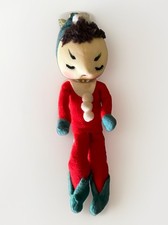 Vintage 1950s MCM Bendable Stockinette Pixie Elf Decoration JAPAN  7-1/2