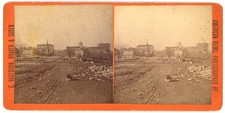MISSOURI STEREOVIEW - Jefferson City - Panorama & Capitol - Hagedorn 1870s RARE picture