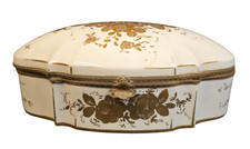 Huge Antique French Porcelain Dresser Box Ormalu Mounted Gilt Decoration picture