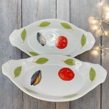 BIA CORDON BLEU M A JILLY AU GRATIN DISHES With Handles Stoneware Pottery Set2 picture