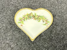 Herend Christmas Ft Noel Holly & Ribbons Holiday Trinket Tray Dish 4 In Wide picture