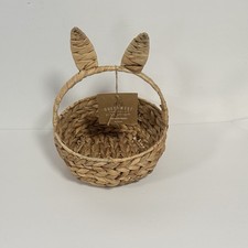 Queen West Trading Co. Basket New With Tags 100% Water Hyacinth Bunny Rabbit picture