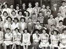 BR Large Photograph 1943-1944 Woodland School Graduating Class Girl Boy picture