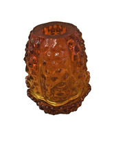 Vintage Fenton Red Orange Amberina Hobnail Glass Fairy Lamp Light  no flaws picture