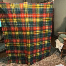 This Is A VTG Connemara Rug Tartan Blanket Made Of 100% Pure New Wool. picture