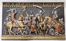 Vtg BALIEL STANDARD MONTHFORT OTHERS  Marcus Designs Medieval Wall Plaque 16x10  picture