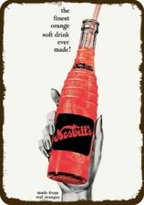 1956 NESBITT'S REAL ORANGE SODA SOFT DRINK Vintage Look DECORATIVE METAL SIGN picture