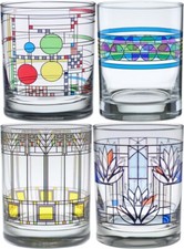 Frank Lloyd Wright Mixed 14fl oz Double Old-Fashioned Glasses (Asst. A) Set of 4 picture
