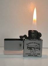 Vtg Zippo c.1937-1950 5 Barrel Lighter PAT.2032695 Ranch House United Salt Corp picture