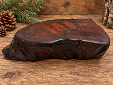 Handcrafted Live Edge Wood Keepsake Jewelry Box with Red Felt Interior – Rustic picture