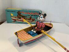 Curiosities 1950s Suzuki Edward Made in Japan Bear Boat Rowing All Tin-Working picture