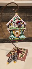 Retired Christopher Radko Christmas Time Cuckoo Clock Ornament 2011 Glass Pine picture