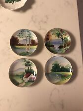 VTG HandPainted DECORATIVE LOT OF 4 Plates-JAPAN-Signed BY ARTIST-T Huruta picture