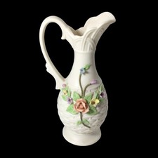 Lefton Antique Ivory Floral Bud Vase KW643  7” Height picture