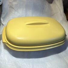 New Old Stock VTG Tupperware Microwave Steamer Harvest Gold USA 1970s (4)Pc mint picture