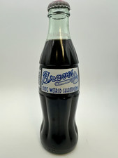1995 ATLANTA BRAVES WORLD CHAMPIONS 8 OUNCE GLASS  COCA - COLA BOTTLE picture
