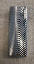 Vintage HADSON CHARMANT Japan Gas Lighter Silver Diamond Cut Roller Untested picture
