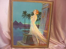 VINTAGE ART DECO ERA HENRY CLIVE NUDE MAIDEN PRINT 1930s EGYPTIAN FANTASY 21x 17 picture