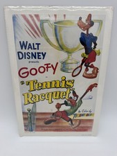 Vintage 1990 Disney Goofy Tennis Racquet Movie Poster Reproduction Print Sealed picture