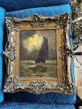 Framed Oil Painting Nautical Sailboats Signed Joseph Wyckoff On Canvas picture