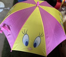 Vintage 2000 Looney Tunes Tweety Bird Kids Umbrella Pink 23”x25” picture