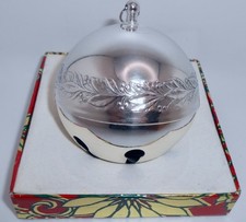 WALLACE Silversmiths 1971 SLEIGH BELL 1st Ornament Silver-plate & WRONG BOX H85 picture