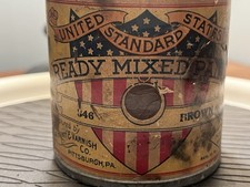Antique United States Standard Ready Mixed Paint Can Tin picture