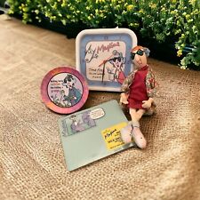 Hallmark Maxine Shelf Sitter Figure w/Bunny Slippers, Plate, Mouse Pad & Clock picture