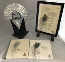 SWAROVSKI 1998 SCS THE PEACOCK #218123, RETIRED, NEW IN CASE, CERTIFICATE, BOOK picture
