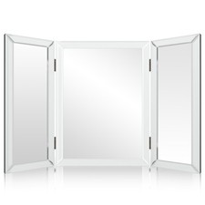 Houseables Trifold Vanity Mirror, Hangable on Wall, Single, 3 Way, 15.5