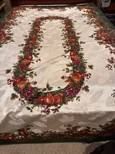 Gorgeous HUGE Thanksgiving Autumn Tablecloth Damask PRINT 104x61 picture