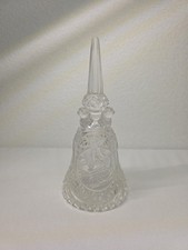 Vintage Pressed Glass Bell with Birds, Clear Crystal Style Cottage Farmhouse  picture