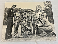 BSA Boy Scout Troop in England Surrey 1970s Photo Photograph Collectible 8x10 picture
