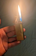 Vintage Dunhill Rollagas Lighter Gold Plated Barley Pattern 1968-1975 - Working picture