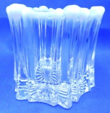 Vintage Glass Salt Cellar Dip Holder Crystal Opalescent Toothpick Holder picture
